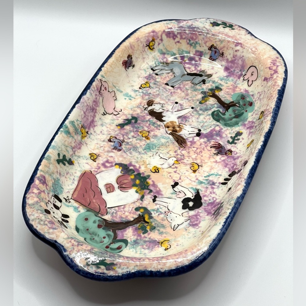 Lesal Ceramics Lisa Lindberg Van Northwick Studio Art Pottery Farm Animals Tray